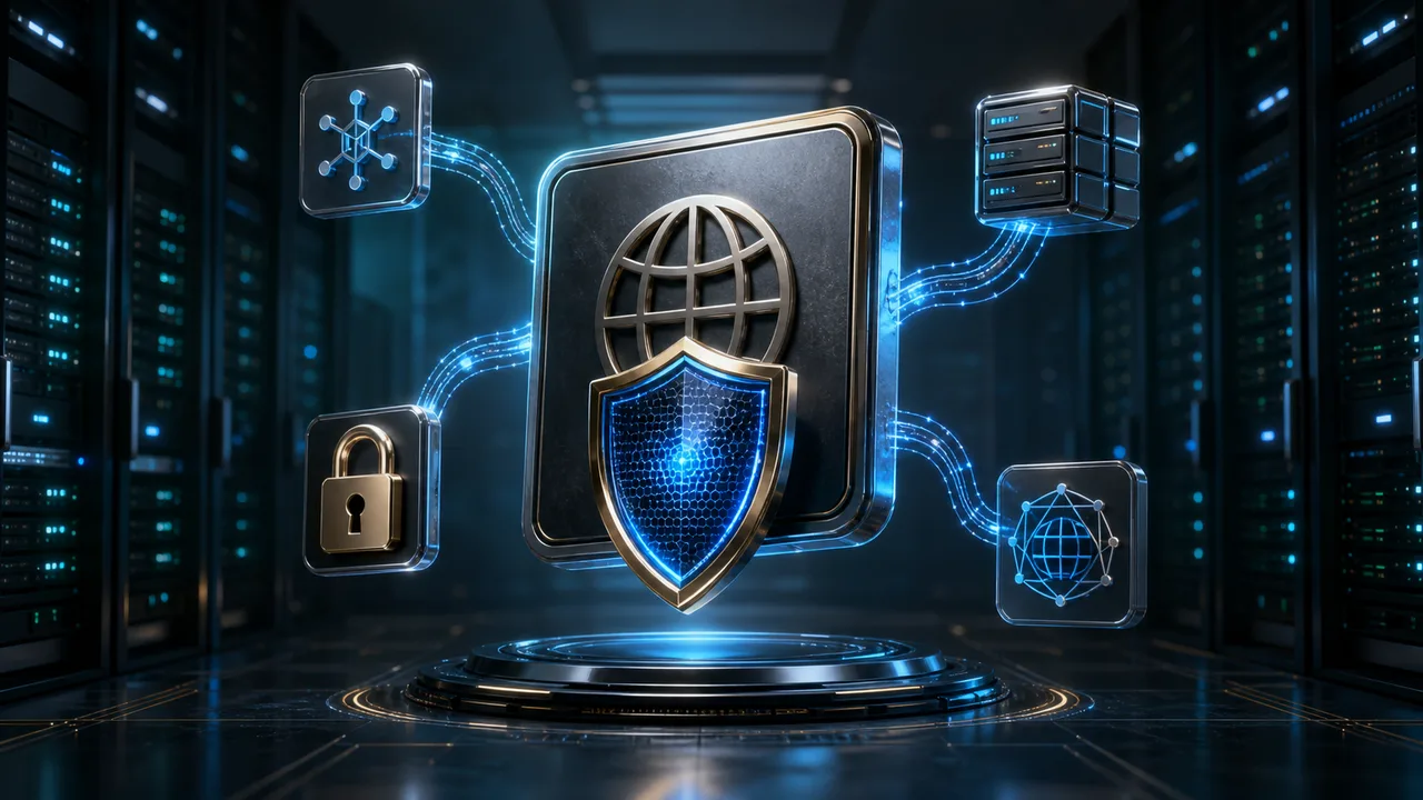 3D domain security shield with DNS nodes and registrar lock controls