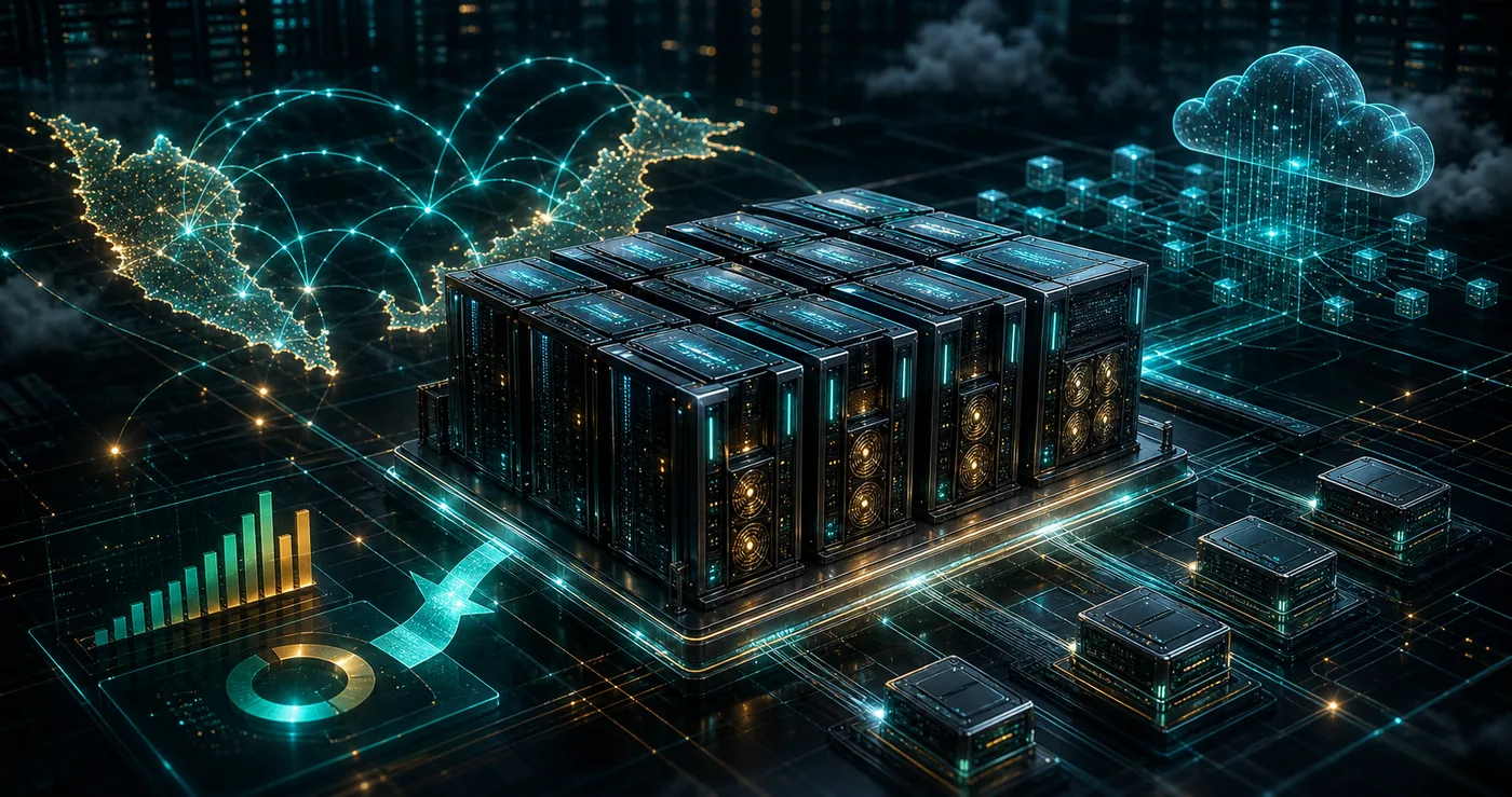 3D GPU server clusters scaling across Malaysia with AI compute nodes and cloud infrastructure